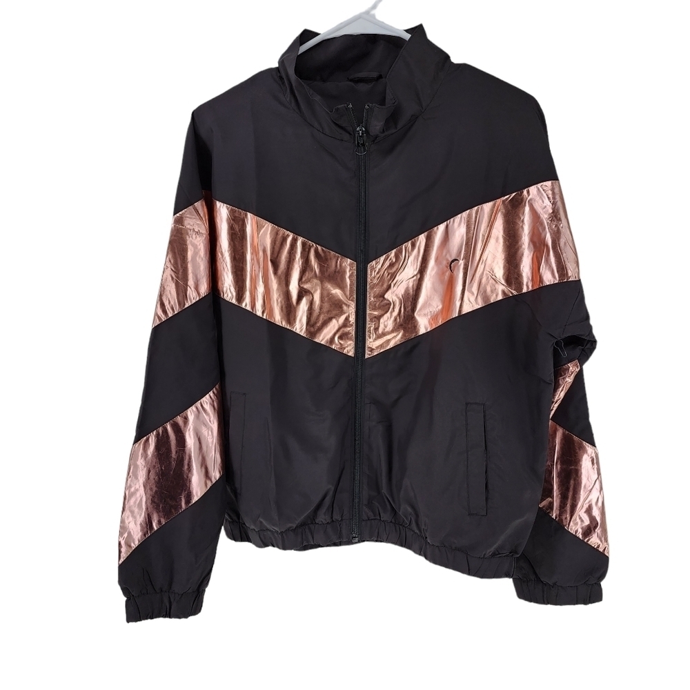 Zyia Girl's Pink Shine Block Full-Zip Lightweight Jacket -12-14